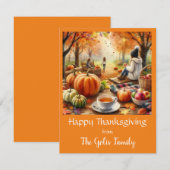 Carte Bon thanksgiving de vacances d'automne (Devant / Derrière)