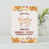 Carte bon thanksgiving d'invitation (Debout devant)