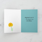 Carte Bon thanksgiving Écriture Psaume automne fleurs (Intérieur)