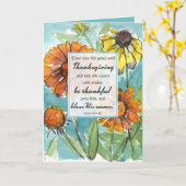 Carte Bon thanksgiving Écriture Psaume automne fleurs (Fleur jaune)