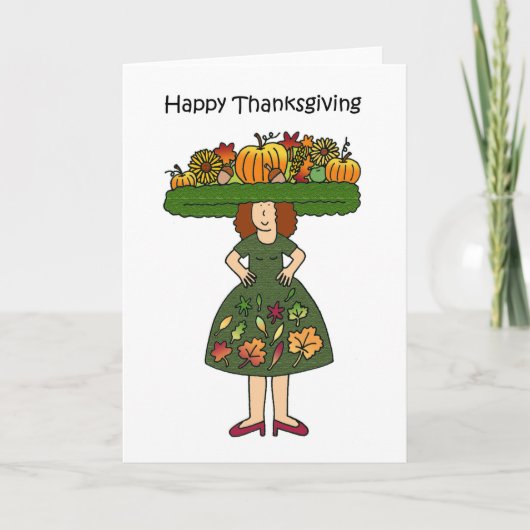 Carte Bon thanksgiving Fabuleux Casquette et robe (Devant)