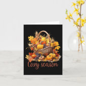 Carte Bon thanksgiving Fall Vibes Cosy Season Premium (Fleur jaune)