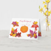 Carte Bon thanksgiving Fête, automne Feuilles d'érable (Fleur jaune)
