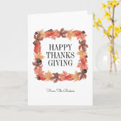 Carte Bon thanksgiving Feuilles Automne (Fleur jaune)