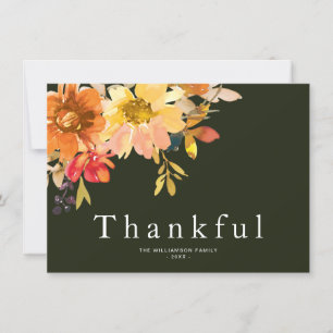 Carte Bon thanksgiving fleuri d'automne
