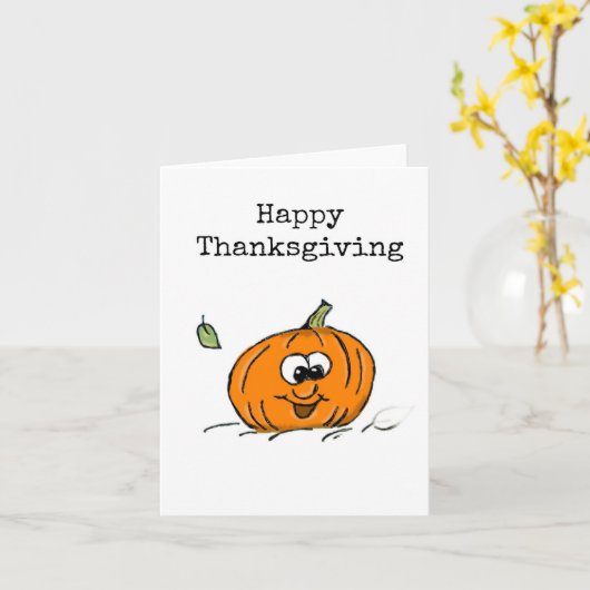 Carte Bon thanksgiving, Funny Citrouille Card (Fleur jaune)