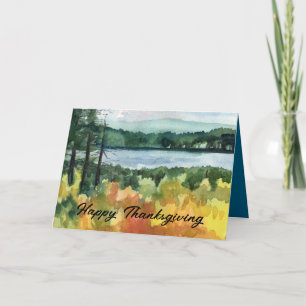 Carte Bon thanksgiving Lake Tahoe Aquarelle d'automne