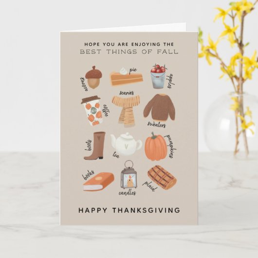 Carte Bon thanksgiving meilleur de l'automne (Fleur jaune)