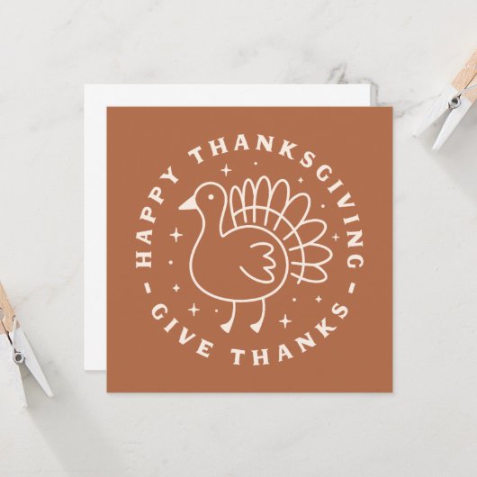 Carte Bon thanksgiving merci (Devant/Arrière en situation)