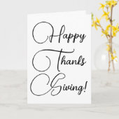 Carte Bon thanksgiving noir script personnalisé élégant (Fleur jaune)