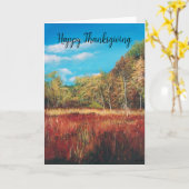 Carte Bon thanksgiving Paysage Automne (Fleur jaune)