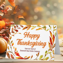 Bon thanksgiving personnalisé Société Feuilles d'a