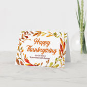 Carte Bon thanksgiving personnalisé Société Feuilles d'a (Devant)