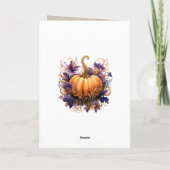 Carte Bon thanksgiving photo Citrouille d'or violet (Dos)