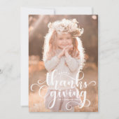 Carte Bon thanksgiving photo de superposition de script  (Devant)