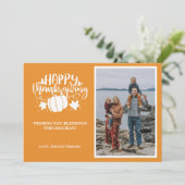 Carte Bon thanksgiving photo unique (Debout devant)