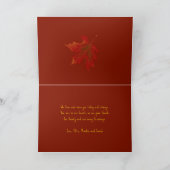 Carte Bon thanksgiving Red Feuilles plié Salutation (Intérieur)