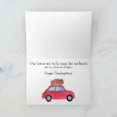 Carte Bon thanksgiving Red Retro Fiat 500 (Intérieur)