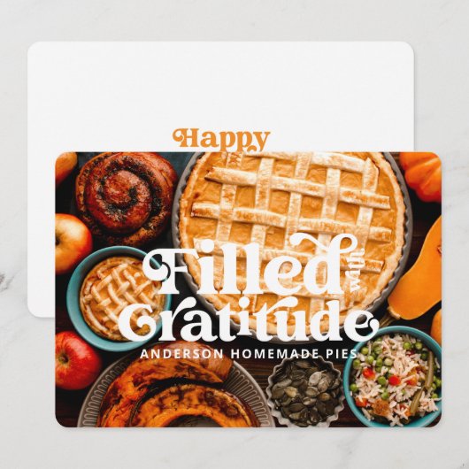 Carte Bon thanksgiving rempli avec Gratitude Holiday (Devant / Derrière)