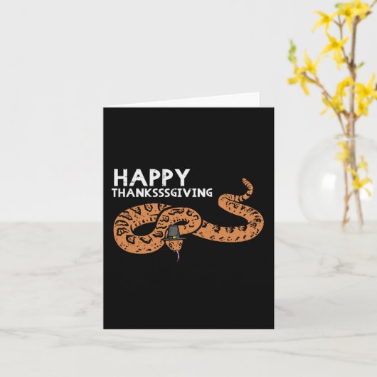 Carte Bon thanksgiving Serpent Funny Serpent Automne Hom (Fleur jaune)