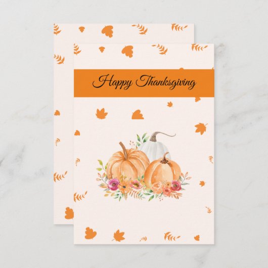 Carte Bon thanksgiving simple et belle (Devant / Derrière)