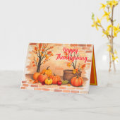 Carte Bon thanksgiving tendance belle automne (Fleur jaune)