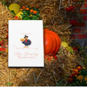 Carte Bon thanksgiving tourte à dinde blanc clair