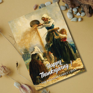 Carte Bon thanksgiving trois femmes Harvest Roussin