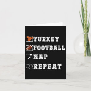 Carte Bon thanksgiving Turquie Football Nap Repeat Funn