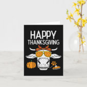 Carte Bon thanksgiving Vache Automne Automne Agriculteur (Fleur jaune)