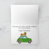 Carte Bon thanksgiving vert Retro Fiat 500 (Intérieur)