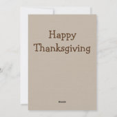 Carte bon thanksgiving Western Turquie (Dos)