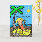 Carte : Bon Voyage (Fleur jaune)
