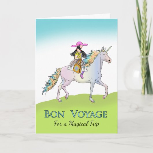 Carte Bon Voyage Magique Voyage Unicorn (Devant)
