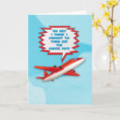 Carte Bon Voyage Profitez de vacances amusant avion dans (Fleur jaune)