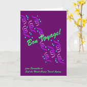 Carte Bon voyage Voeux en violet P4C (Fleur jaune)