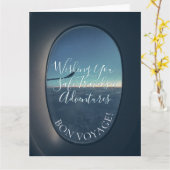 Carte Bon Voyage! Window Seat Evening Sky Travels Wishes (Fleur jaune)