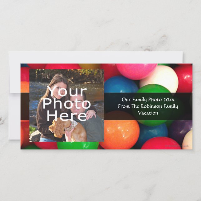 Carte Bonbon à bille de gomme colorée (Devant)