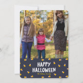 Carte Bonbon bleu foncé Corn Photo Happy Halloween (Devant)