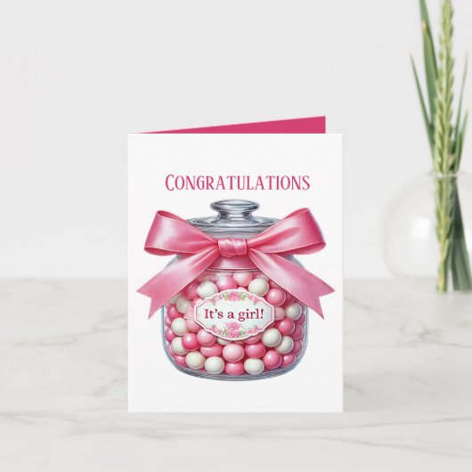 Carte bonbon c'est la fille ajouter un message Félicitat (Devant)