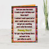 Carte Bonbon d'anniversaire humoristique (Devant)