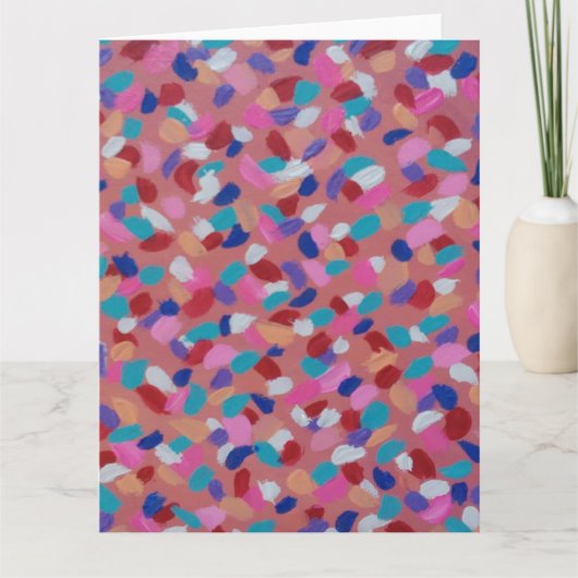 Carte Bonbon en coton rose (Devant)