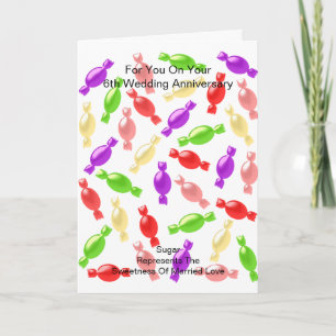 Carte Bonbons à sucre Personnalisé 6e anniversaire Maria