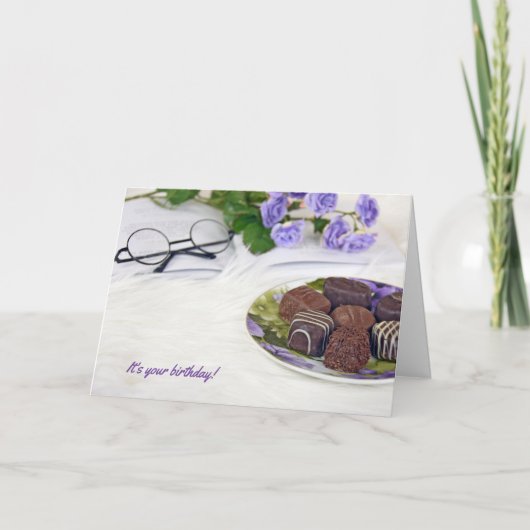 Carte bonbons au chocolat sur la fourrure (Devant)