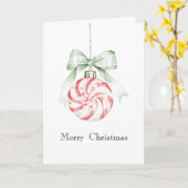 Carte Bonbons au poivre mentholé Noël (Fleur jaune)