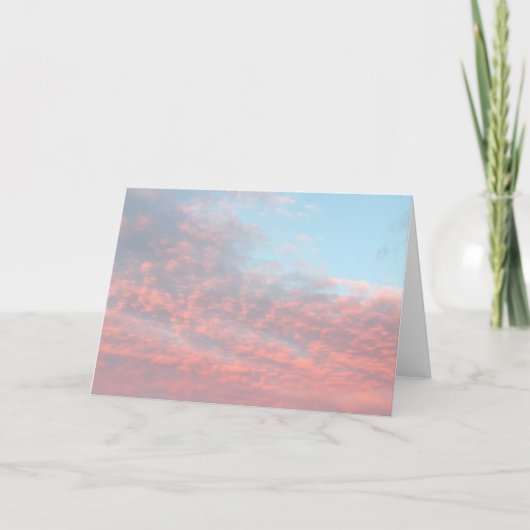 Carte Bonbons de coton rose et bleu Nuages lever du sole (Devant)