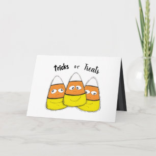 Carte Bonbons de maïs d'Halloween souriants