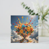 Carte Bonbons et fleurs colorés (Debout devant)