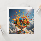 Carte Bonbons et fleurs colorés (Devant/Arrière en situation)