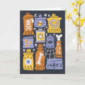 Carte Bonbons rétro d'Halloween (Fleur jaune)
